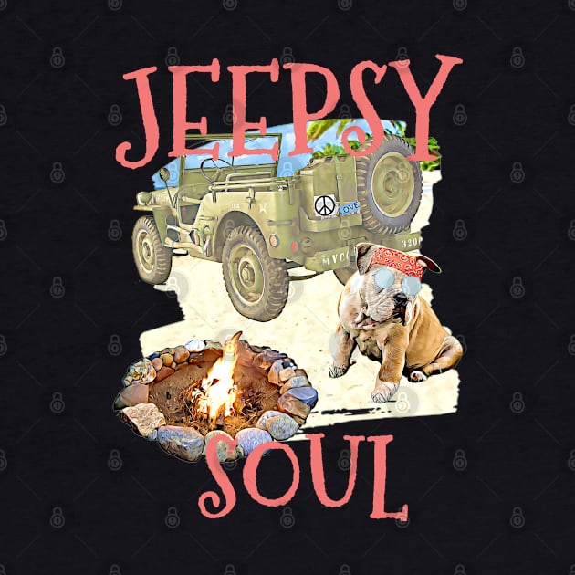 Jeepy Soul Bulldog by Witty Things Designs